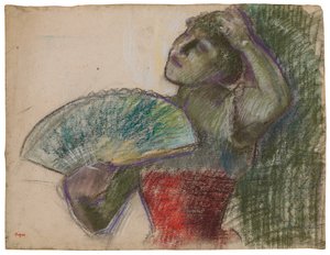 Tanečnice s vějířem; Danseuse a l"eventail, kolem roku 1894 od Edgar Degas