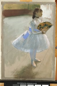 Tanečnice s vějířem, cca 1879 (pastel na papíře) od Edgar Degas