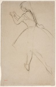 Tančí v chůzi s nataženýma rukama od Edgar Degas