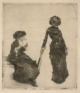 Malířka Mary Cassattová v Louvru, sbírka starožitností od Edgar Degas