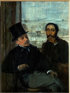 Edgar Degas a jeho přítel Evariste de Valernes, francouzský malíř (olej na plátně) od Edgar Degas
