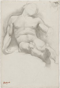 Studie - Ležící nahý muž od Edgar Degas