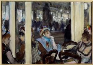 Ženy na terase kavárny Malba pastelem od Edgara Degase (1834-1917) 1877 Ne. 0,54x0,71 m Paříž, Musée d