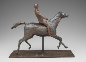 Kůň a jezdec, cca 1900 (bronz) od Edgar Degas