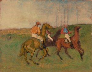 Žokejové a závodní koně od Edgar Degas