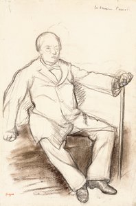 Jules Perrot, studium pro The Dancer Perrot, sedící, kolem roku 1880 od Edgar Degas