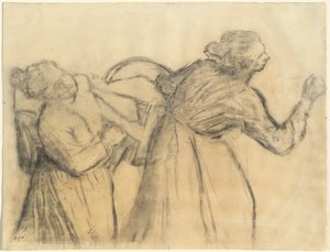 Prádelna nesoucí prádlo od Edgar Degas
