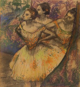 Tři tanečníci, kolem 1896-1905 (pastel na papíře) od Edgar Degas