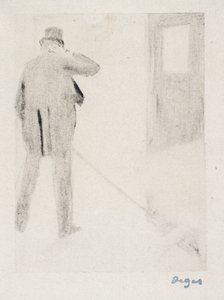 Ludovic Halévy dans les Coulisses, kolem 1880-83 (monotyp) od Edgar Degas