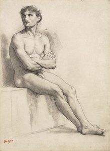 Muž sedící, Studie aktu, 1858
