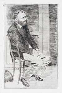 Manet vsedě, otočený doprava od Edgar Degas