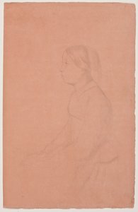 Marguerite de Gas, 185354 (grafitová tužka na korálovém papíře) od Edgar Degas