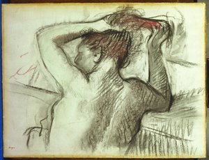 Nahá česání vlasů od Edgar Degas