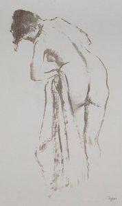 Nahá žena s ručníkem, stojící od Edgar Degas