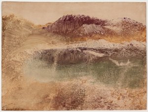 Paysage Roux, cca 1890 (monotyp na papíře) od Edgar Degas