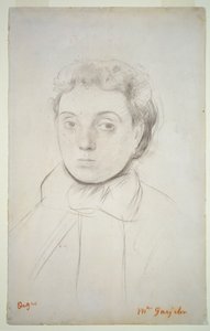 Portrét Joséphine Gaujelin, před rokem 1867 (křída na papíře) od Edgar Degas