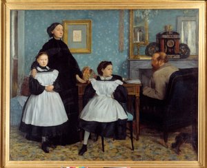 Portrét rodiny Bellelli Malíř strávil několik měsíců v Toskánsku se svými strýci Bellelli - Obraz Edgara Degase (1834-1917) od Edgar Degas