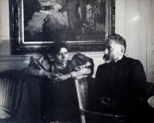 Portrét spisovatele Stephana Mallarmeho (1842-1898) a Paule Gobillarda, neteře od Berthe Morisot”” Fotografie Edgara Degase (1834-1917) 1896 Sun. 0,29x0,37 m Paříž, musee d