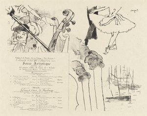 Program pro Soiree Artistique (Program pro večer bývalých studentů Lycée de Nantes) od Edgar Degas