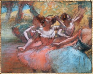 Čtyři tanečníci (pastel na papíře) od Edgar Degas