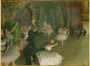 Opakování baletu na jevišti (olej na kartonu) od Edgar Degas