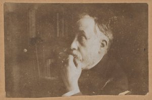 [Autoportrét v knihovně (ruka na bradě)] od Edgar Degas