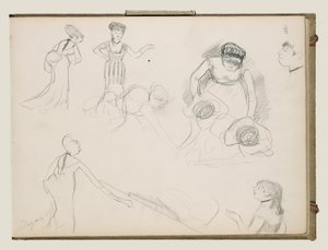 Skici kavárenských zpěváků od Edgar Degas