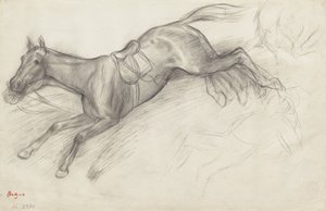 Studie pro „Scene from the Steeplechase: The Fallen Jockey“, 1866 od Edgar Degas