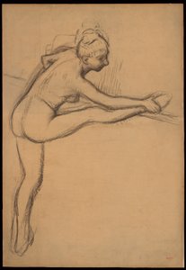 Studie eines Aktes (Tänzerin an der Barre) od Edgar Degas