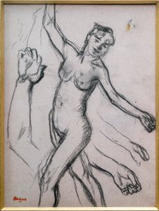 Studie ženy. 1878, uhel na papíře. od Edgar Degas