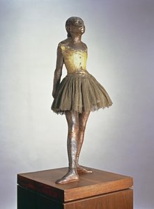 Malá tanečnice (Petite danseuse de quatorze ans) 1921 (polychromovaný bronz, saténová stuha a dřevo)