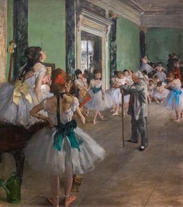 Taneční hodina. Začíná v roce 1873, končí v letech 1875-1876. Olej na plátně. od Edgar Degas
