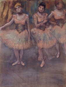 Tři tanečníci před praxí, kolem roku 1880 od Edgar Degas