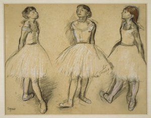 Tři studie tanečníka ve čtvrté poloze od Edgar Degas