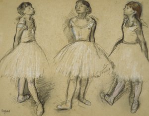 Tři studie tanečníka ve čtvrté pozici, 1879-80 od Edgar Degas