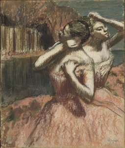 Dva tanečníci (pastel na papíře připevněný na kartonu) od Edgar Degas