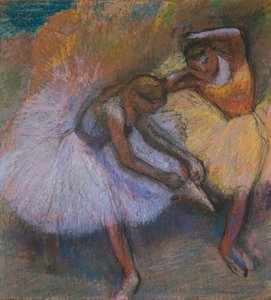 Dvě tanečnice, asi 1898 (pastel na papíře) od Edgar Degas