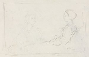 Dvě sedící ženy verso, 1856-1860. od Edgar Degas