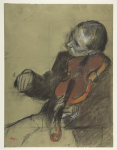 Houslista, studie k dílu „Taneční lekce“ od Edgar Degas