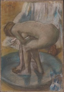 Koupající se žena v mělké vaně od Edgar Degas