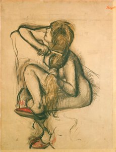 Žena si česá vlasy od Edgar Degas
