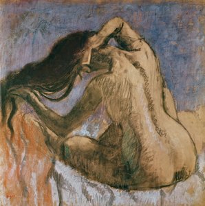 Žena česající si vlasy, 1905-10 (pastel na papíře)
