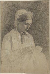 Vyšívající žena od Edgar Degas
