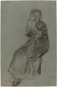 Žena čte knihu, c. 1879. od Edgar Degas