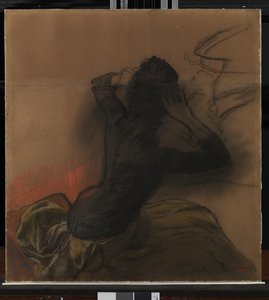 Žena si upravuje vlasy, kolem roku 1884 od Edgar Degas