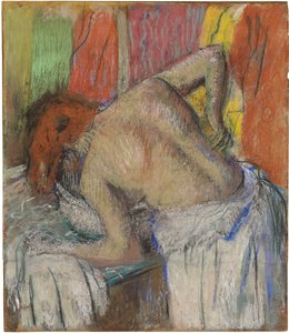 Žena si myje záda, kolem roku 1895 (pastel na spojeném papíru položeném na palubě) od Edgar Degas