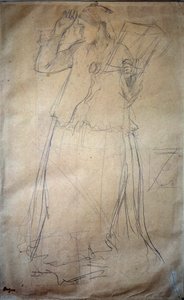 Mladá žena zpívá Kresba v Olověném dole od Edgara Degase (1834-1917) Paříž 19. století, Muzeum Louvre od Edgar Degas