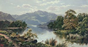 Jezerní scéna v severním Walesu od Edgar Longstaffe