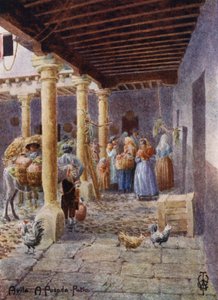 Severní Španělsko: Avila, A Posada Patio (barevné lito) od Edgar T. A. Wigram