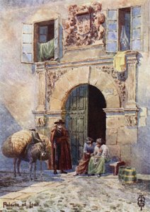 Severní Španělsko: Leon, vchod do starého paláce (barevné lito) od Edgar T. A. Wigram